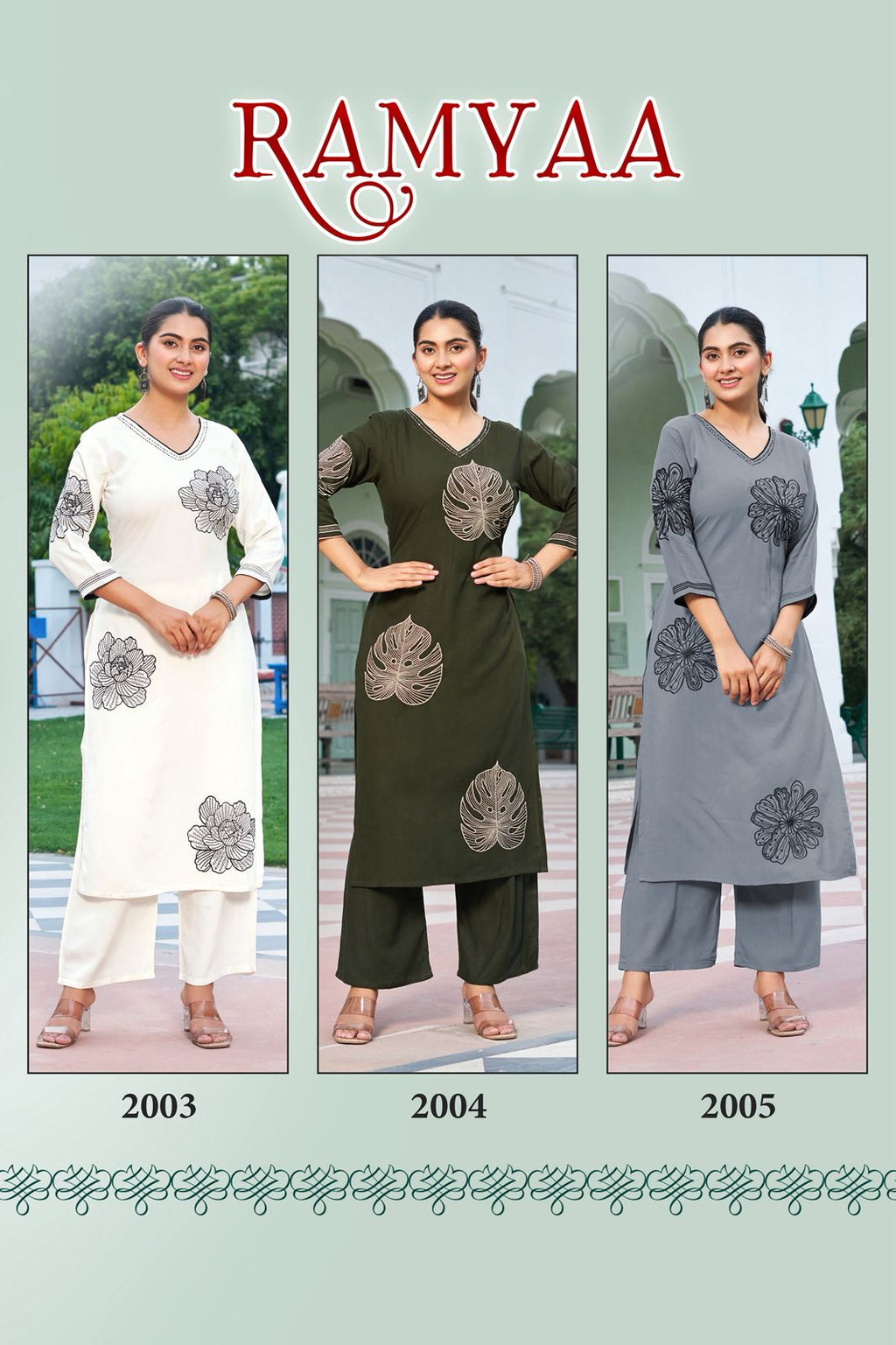 Eternal Elegance – "Ramyaa Grace" Threadwork Kurti Set