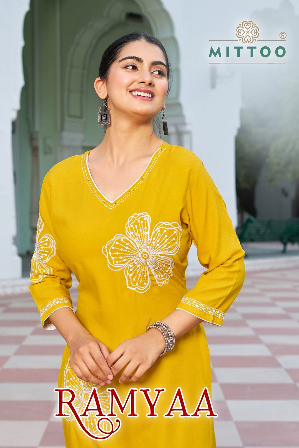 Eternal Elegance – "Ramyaa Grace" Threadwork Kurti Set