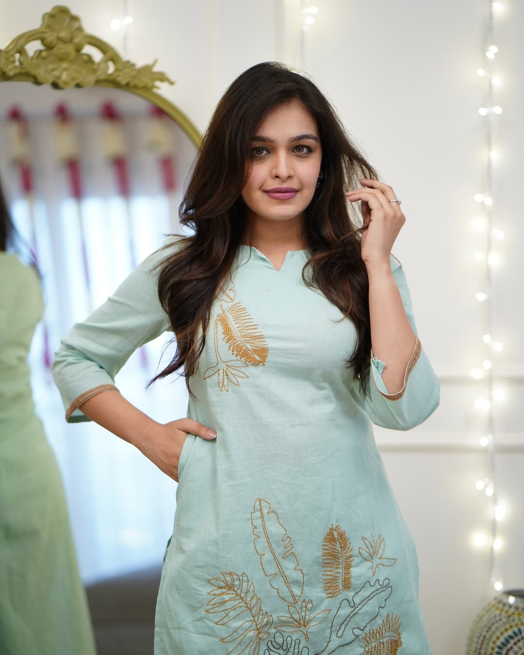 SlubSerene Embroidered Kurta Set -EE-SS3695