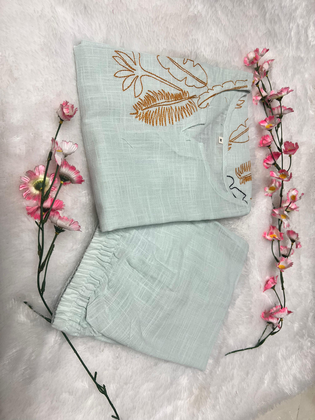 SlubSerene Embroidered Kurta Set -EE-SS3695