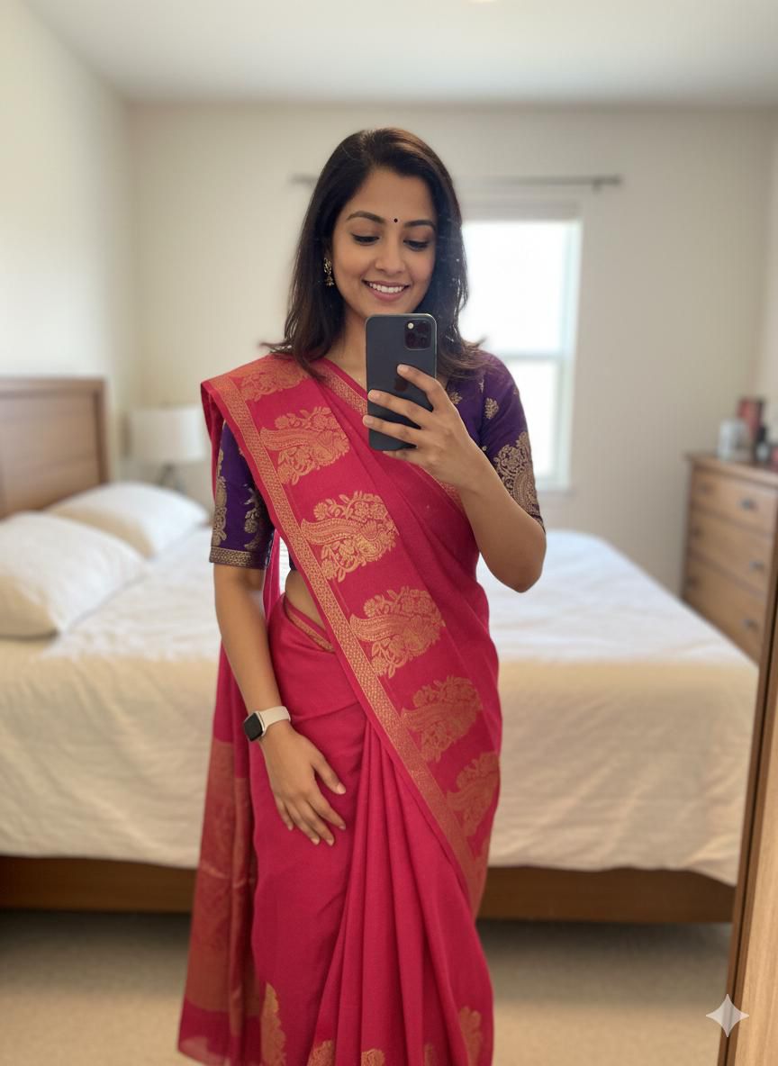 Gulab Noor – Khadi Viscose Saree