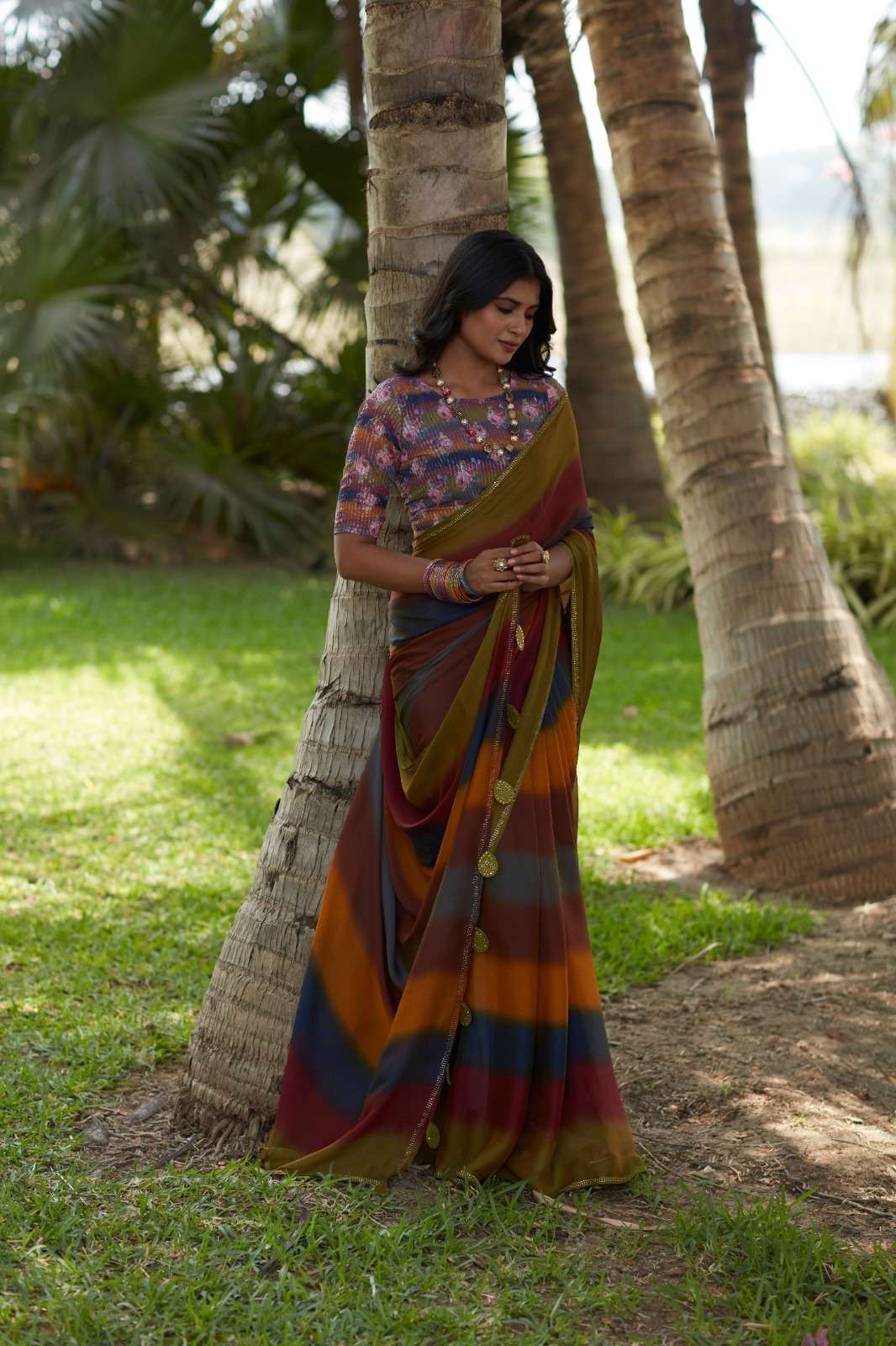 EE-SF-ARU3DV Chiffon Swarovski saree