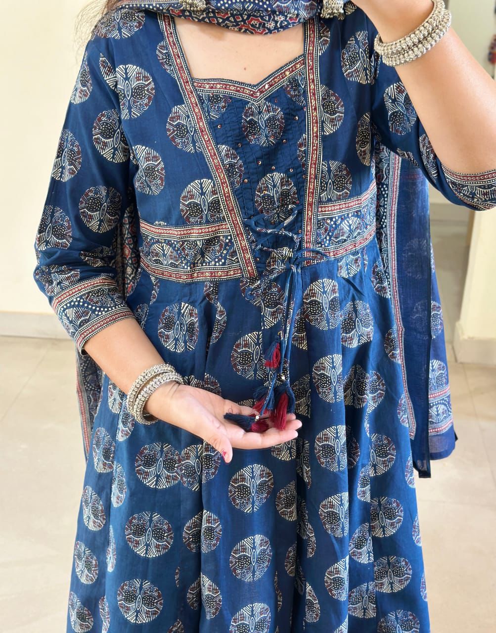 Eternal Elegance – "Dreamweaver Angrakha" Anarkali Kurta Set