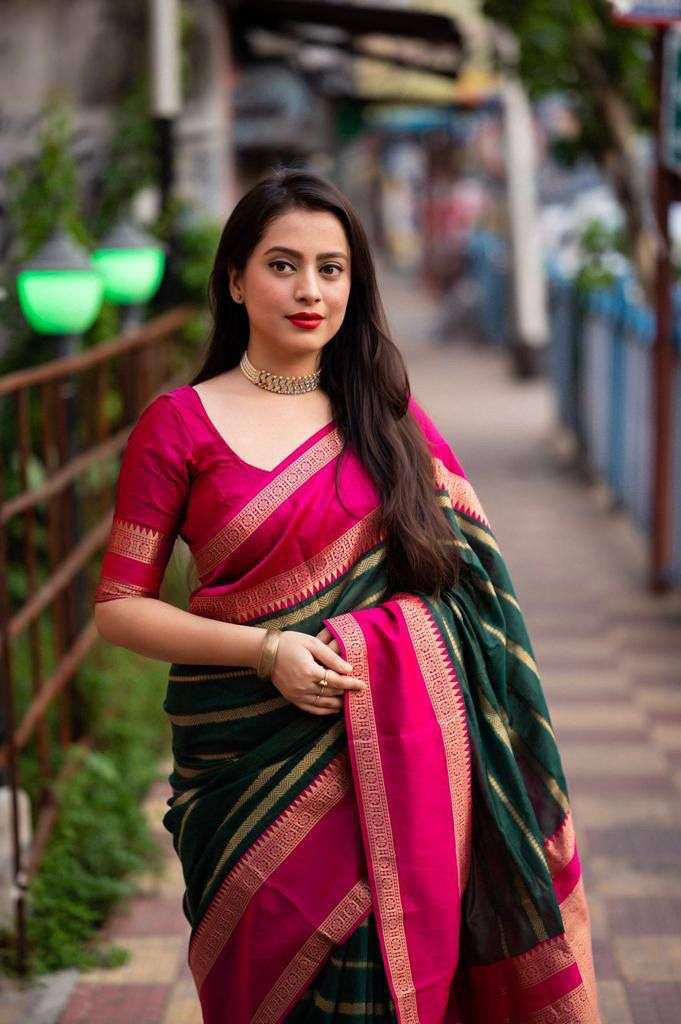 EE-DZ578 Lichi Silk Banarasi Saree