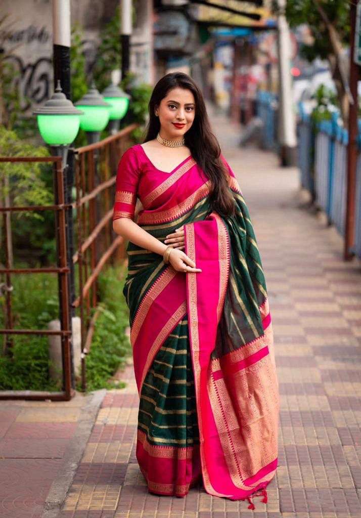 EE-DZ578 Lichi Silk Banarasi Saree