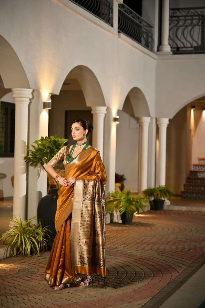 EE-DZKR6 Dazira Khadi Madhubani Saree