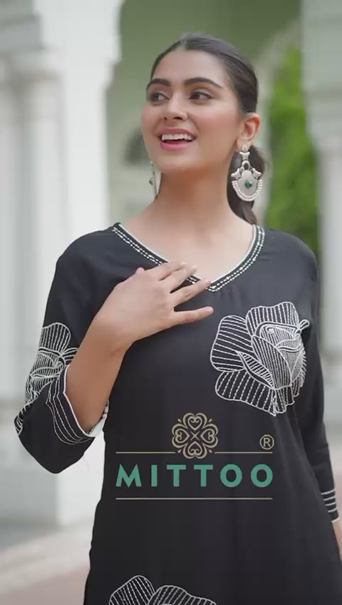 Eternal Elegance – "Ramyaa Grace" Threadwork Kurti Set