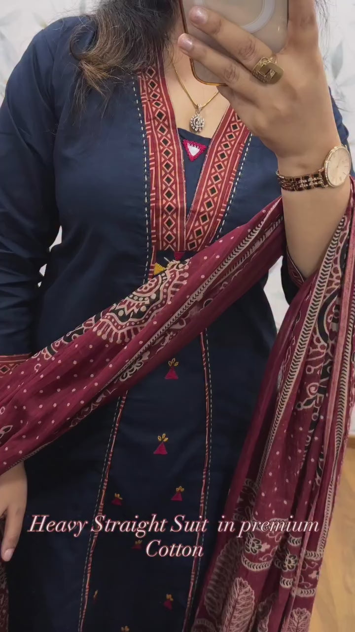 Eternal Elegance – "Kutch Radiance" Premium Cotton Suit Set