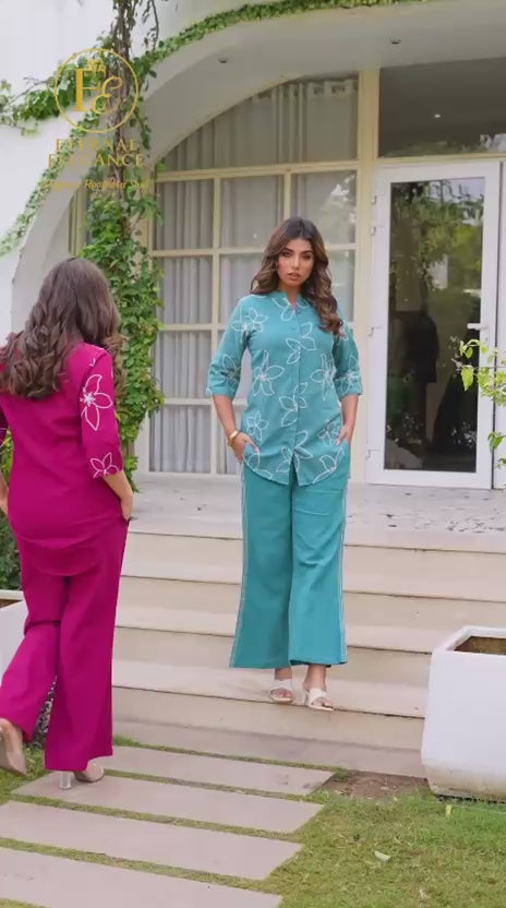 Elegant Embroidered Co-ord Set (K3066) – Indolady | M to 3XL